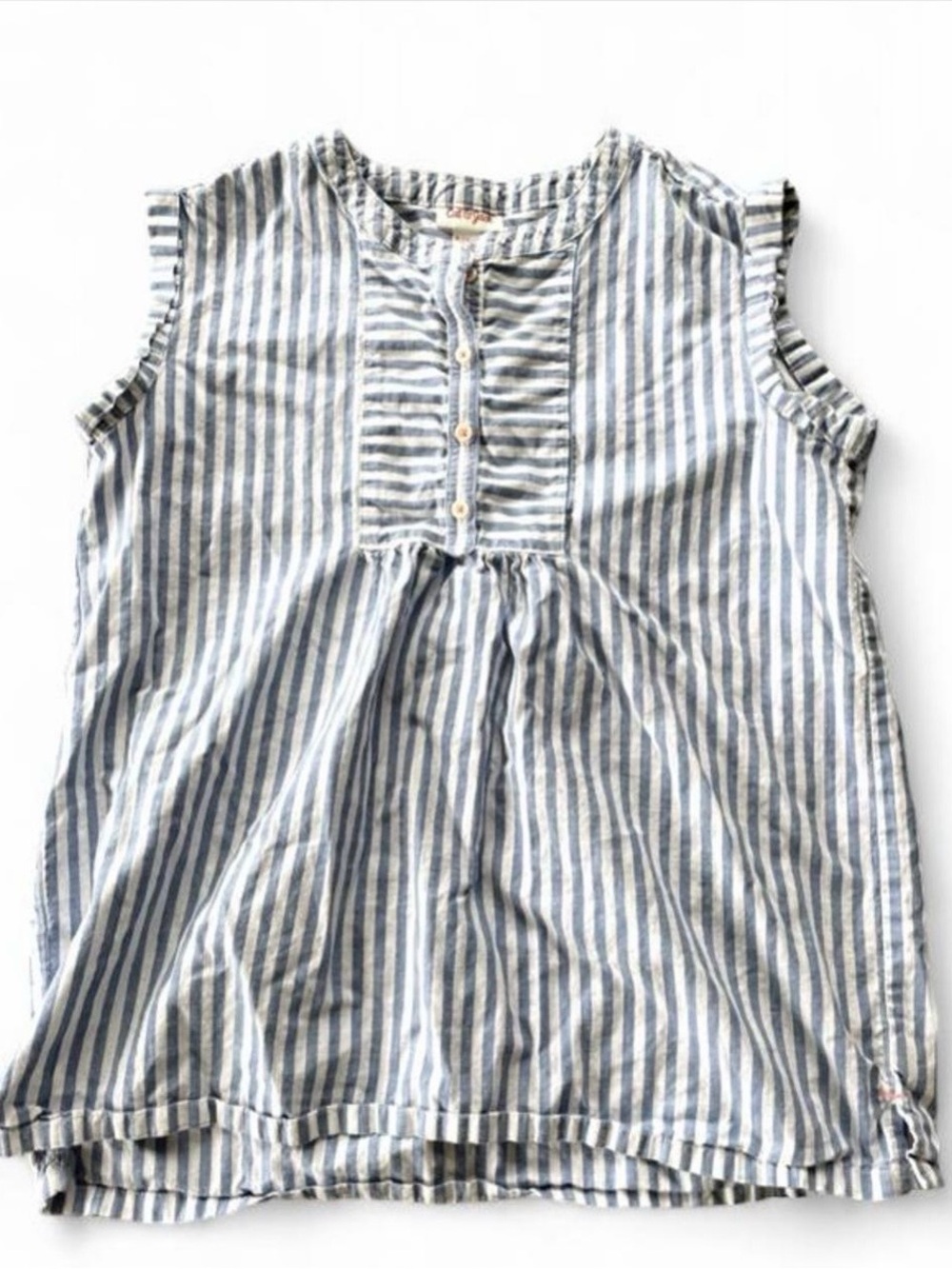 Cat & Jack Stripped Sleeveless Cotton Top Tunic Blue & White